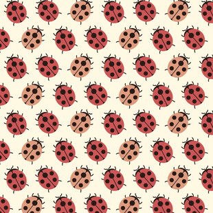 瓢虫图案的精美无缝花纹