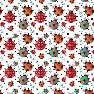 多彩甲虫图案背景纹理