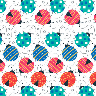 多彩瓢虫图案背景设计