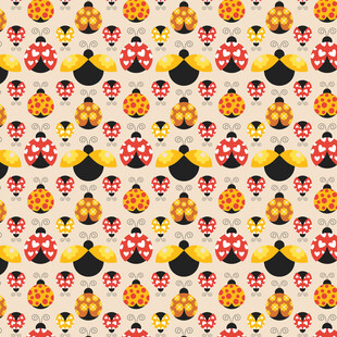 卡通瓢虫图案背景纹理