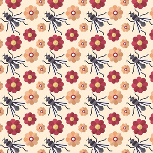 花卉昆虫图案背景