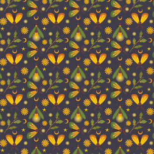 几何花卉图案无缝背景图