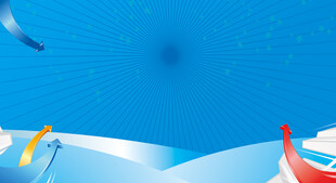 蓝色场景中的多彩元素