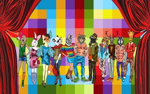 多彩舞台上的欢乐表演队伍