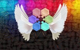 梦幻翅膀与多彩几何图形