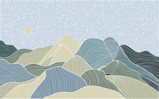 山峦叠翠的清新风景画面