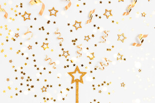 金色魔法星星装饰背景