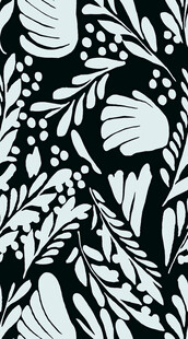 黑白花卉植物图案纹理
