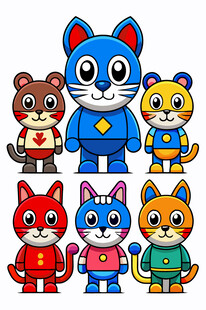 可爱卡通动物英雄形象