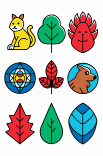 多彩动植物图标集合