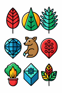 多彩环保元素图标集合