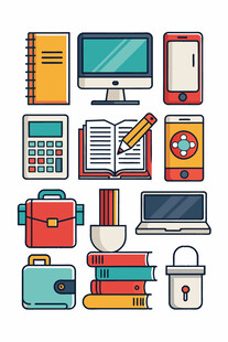 办公用品与电子设备集合