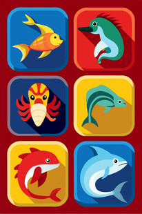 海洋动物图标集合