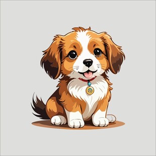 可爱小狗狗插画形象