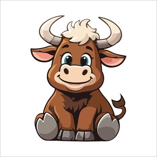 可爱卡通小牛形象