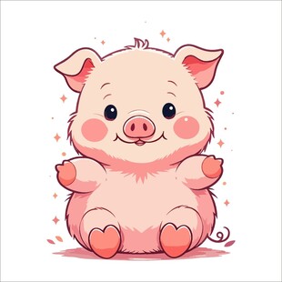 可爱小猪插画
