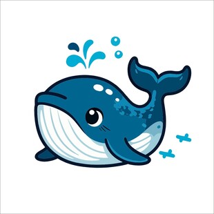 可爱蓝鲸卡通形象