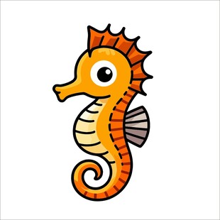 可爱卡通海马形象