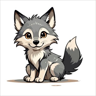 可爱小狼崽卡通形象