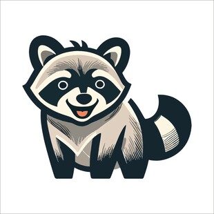 可爱浣熊卡通形象