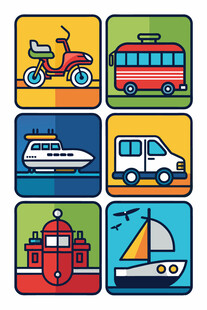 多样交通工具图标集合