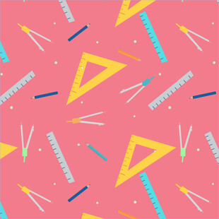 多彩文具几何图案背景