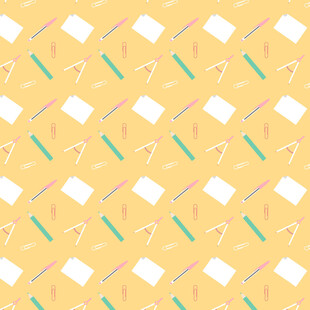 黄色文具图案背景
