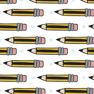 卡通铅笔无缝图案背景
