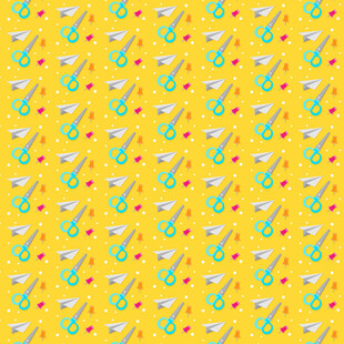 黄色底多彩图案无缝背景