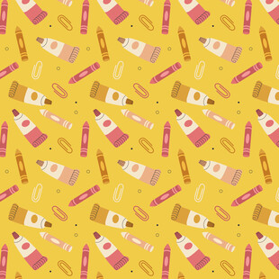黄色背景的美妆用品图案