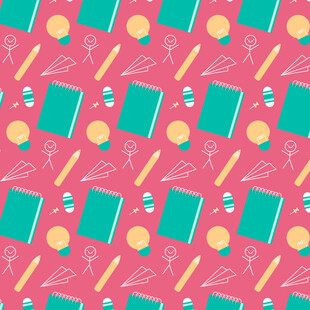 多彩文具图案背景纹理