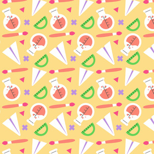 卡通风格水果文具图案背景