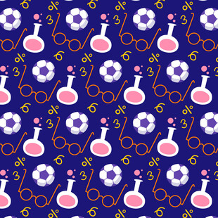 紫色背景的化学实验瓶图案