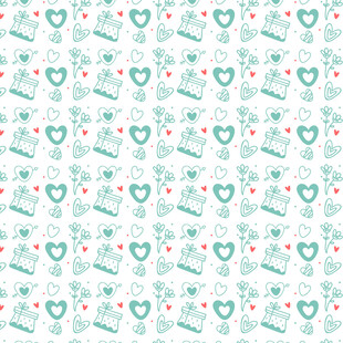 清新爱心图案背景纹理