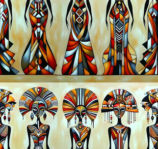 非洲风格人物艺术画作