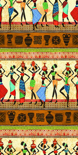 非洲风格人物舞蹈图案