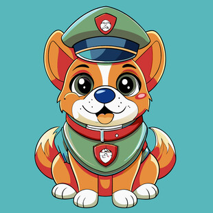 可爱警犬卡通形象