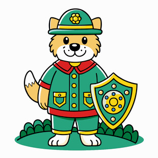 警犬形象卡通插画