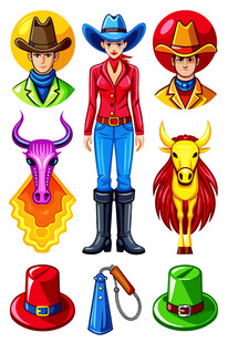 西部牛仔服饰与配件元素