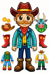 西部牛仔服饰及装扮元素