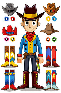 西部牛仔服饰搭配组件