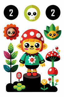 蘑菇小精灵与植物元素