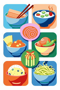 多彩美食图标集合