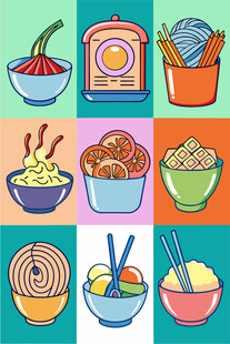 多彩美食插画集合