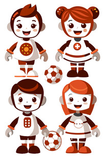 可爱足球卡通人物形象