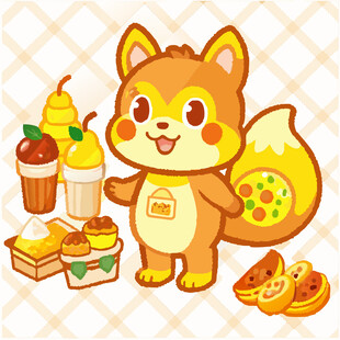 可爱松鼠与美味食物