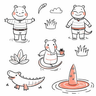 可爱动物简笔画集合