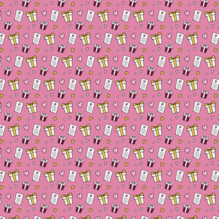 粉色卡通图案布料纹理