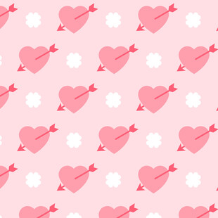 粉色爱心箭头图案背景