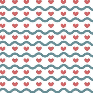 心形波浪图案无缝背景